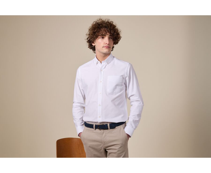 Chemise Oxford homme Blanc - Col américain - BRADFORD II