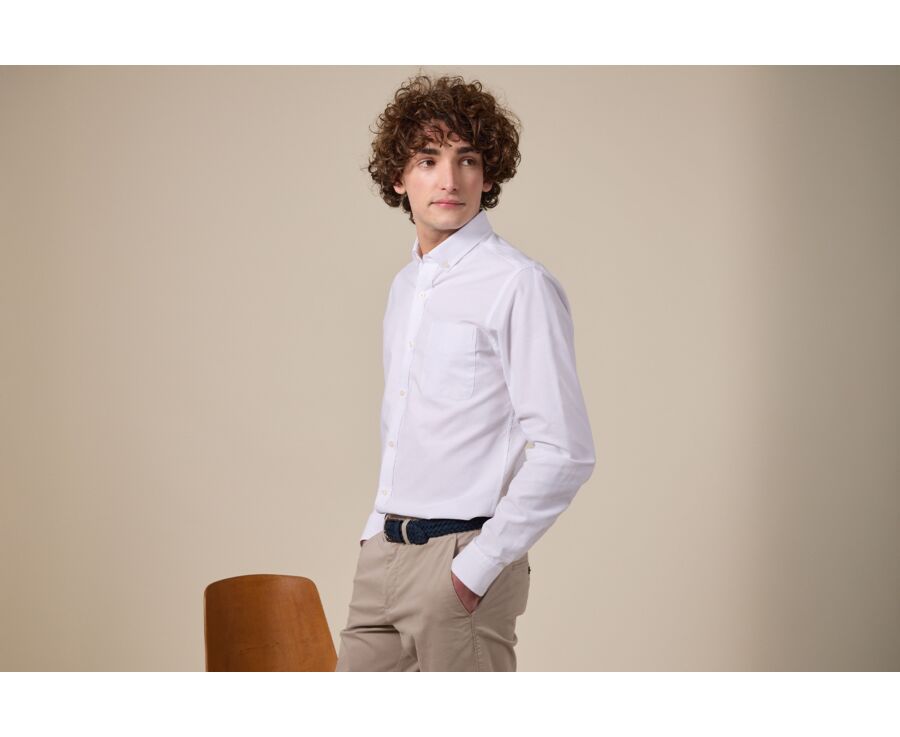 Chemise Oxford homme Blanc - Col américain - BRADFORD II
