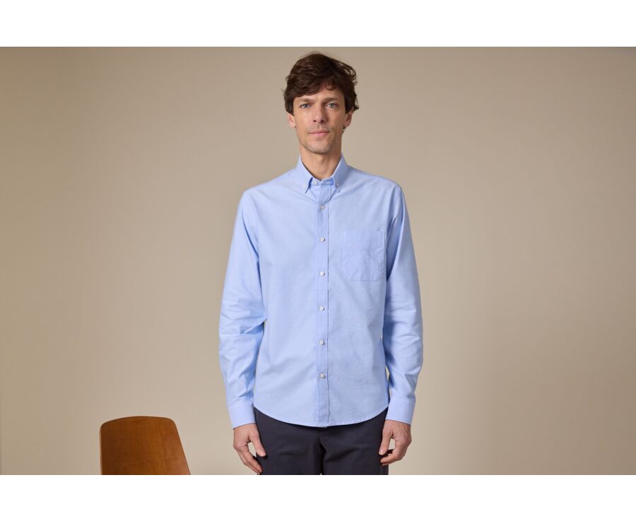 Chemise Oxford homme Bleu Ciel - Col américain - BRADFORD II