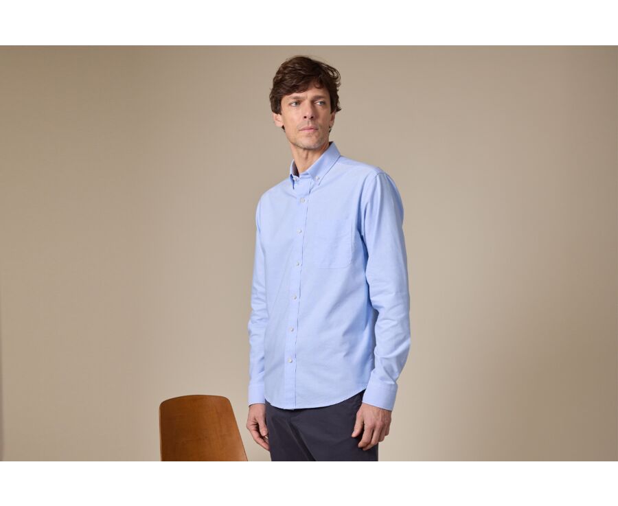 Chemise Oxford homme Bleu Ciel - Col américain - BRADFORD II