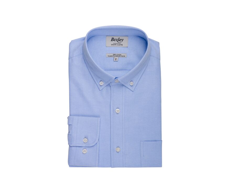 Chemise Oxford homme Bleu Ciel - Col américain - BRADFORD II