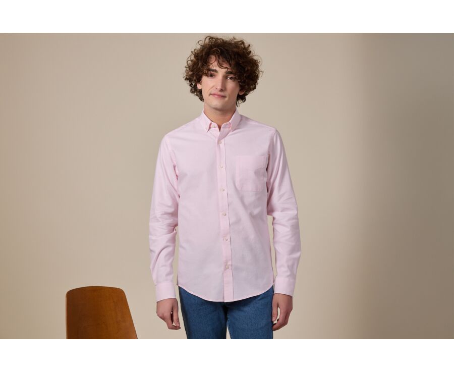 Chemise Oxford homme Rose Pâle - Col américain - BRADFORD II