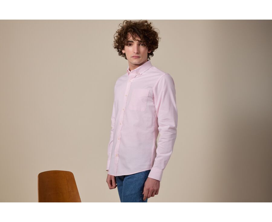 Chemise Oxford homme Rose Pâle - Col américain - BRADFORD II