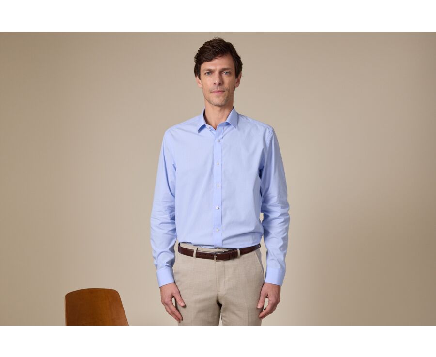 Chemise popeline  à carreaux Bleu Et Blanc - MARCILIEN