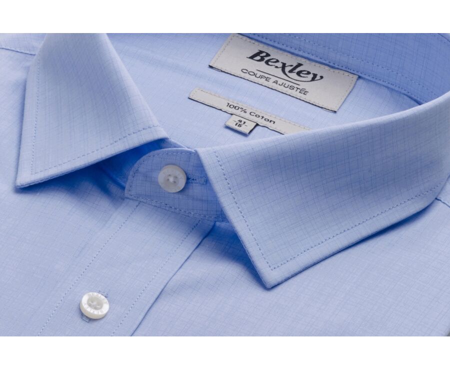 Chemise popeline  à carreaux Bleu Et Blanc - MARCILIEN