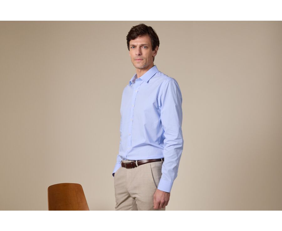 Chemise popeline  à carreaux Bleu Et Blanc - MARCILIEN