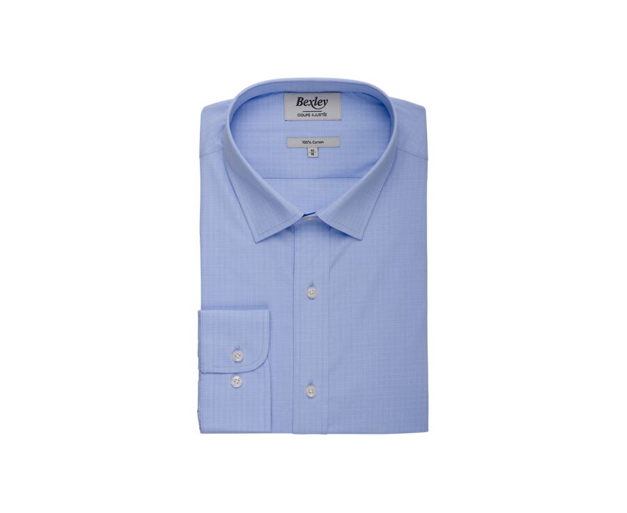 Chemise popeline  à carreaux Bleu Et Blanc - MARCILIEN