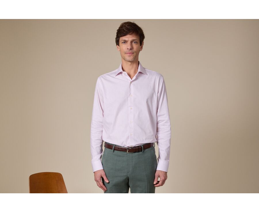 Chemise homme à rayures Blanc et Rouge - SANTINO