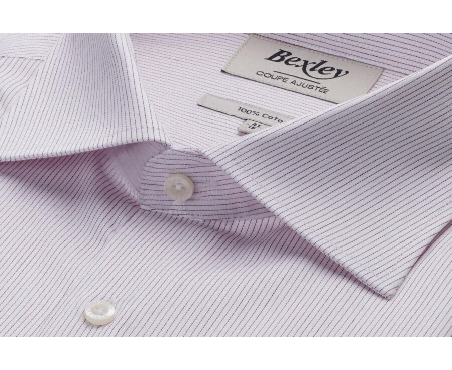 Chemise homme à rayures Blanc et Rouge - SANTINO