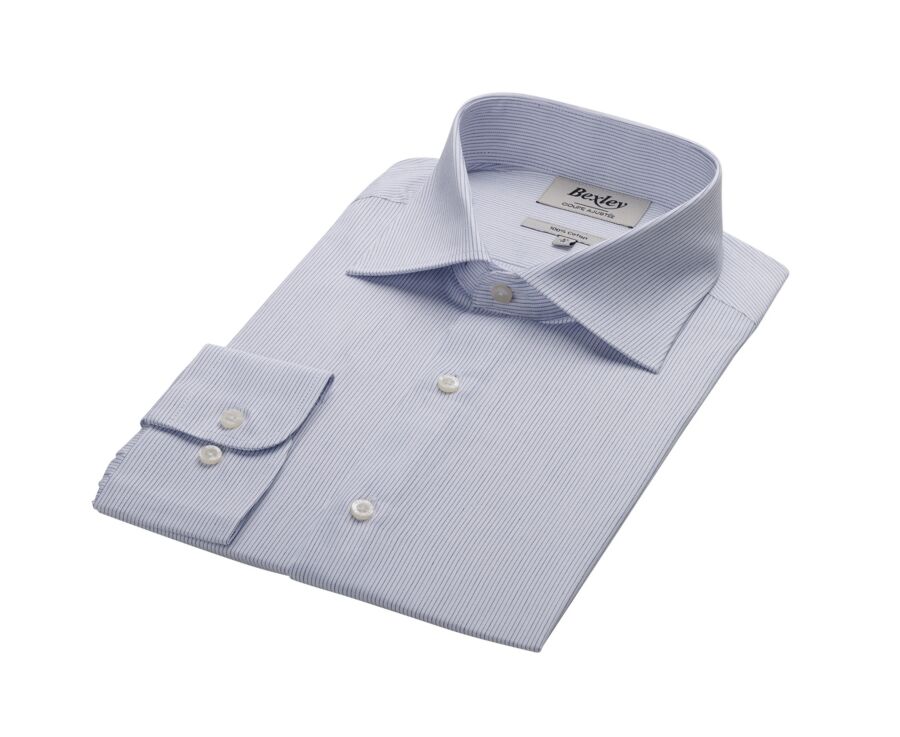 Chemise homme à rayures Blanc et Navy - SANTINO