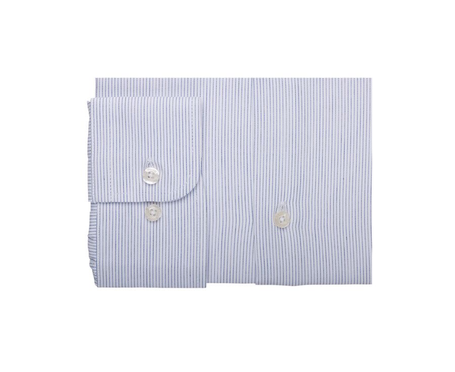 Chemise homme à rayures Blanc et Navy - SANTINO