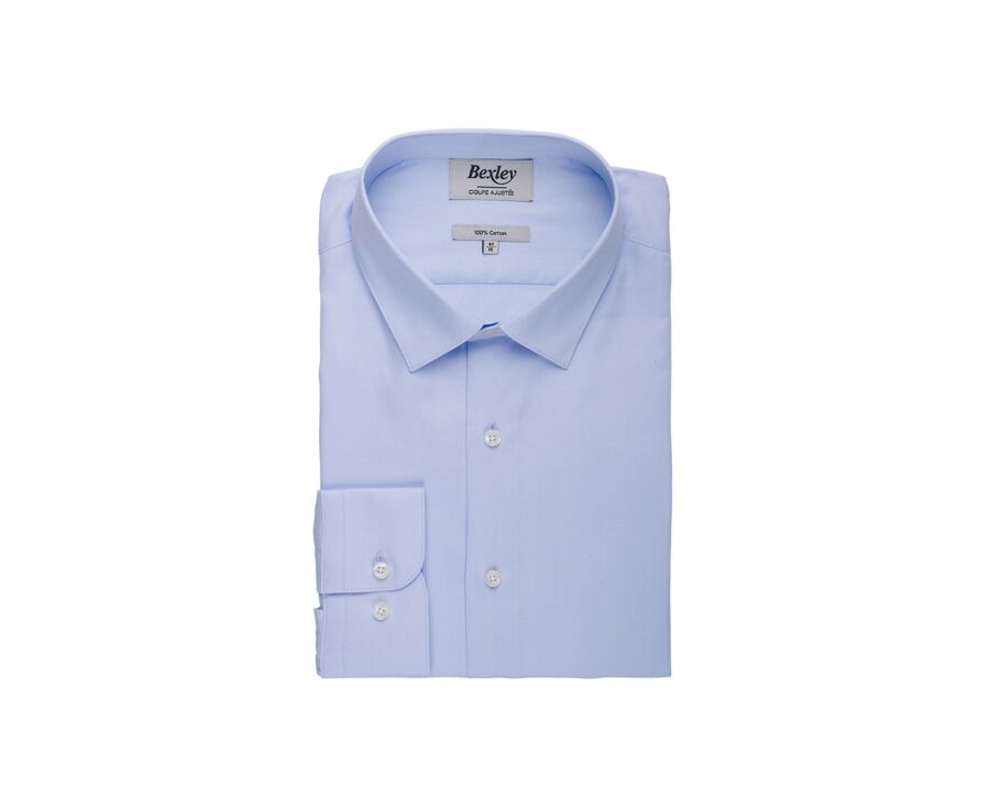 Chemise homme Bleu pale  - Col français - LUDIVIEN CLASSIC