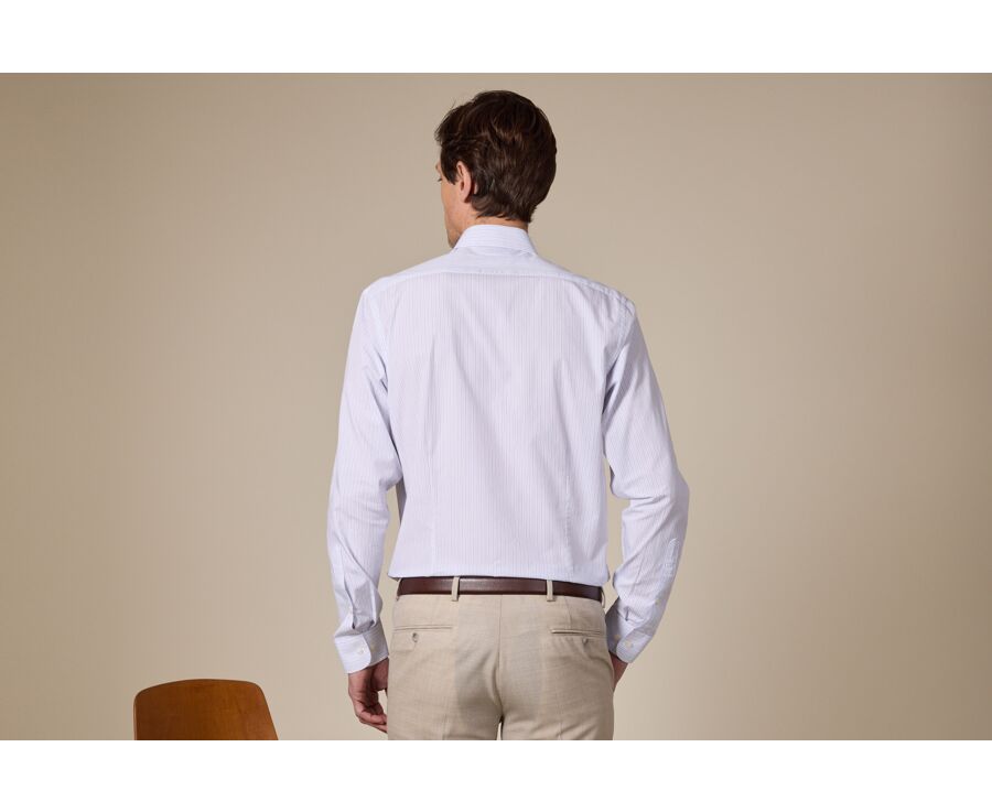 Chemise popeline rayée Blanc Navy et Bleu - CLAIREMONT