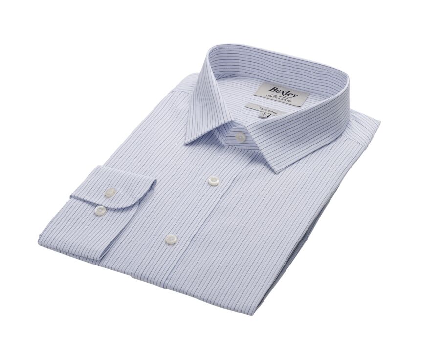 Chemise popeline rayée Blanc Navy et Bleu - CLAIREMONT