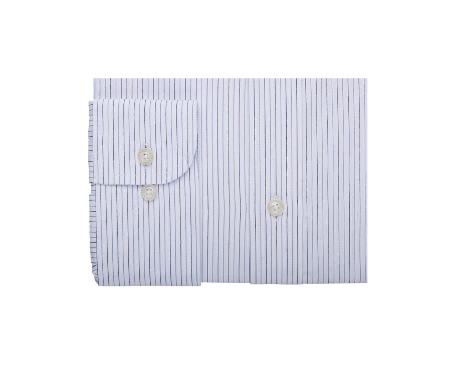 Chemise popeline rayée Blanc Navy et Bleu - CLAIREMONT