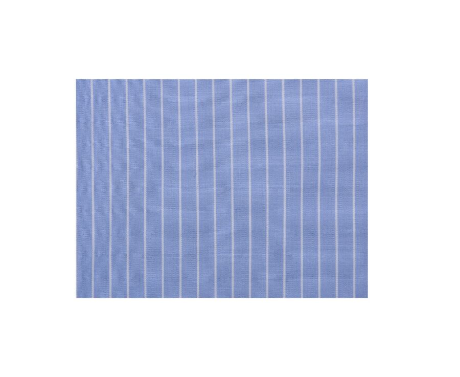 Chemise bleu imprimée rayures blanches - Col français - BERTHOD