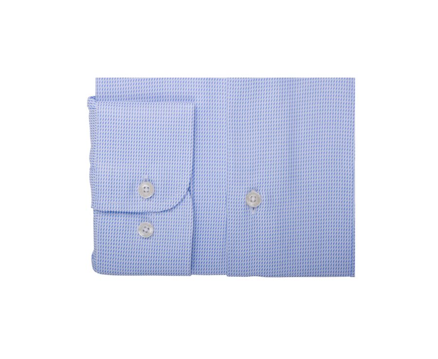 Chemise bleu clair et blanc en tissu texturé - SAVINO