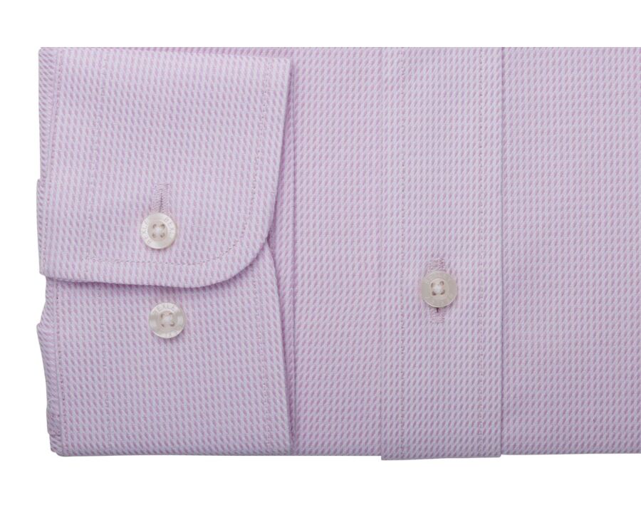 Chemise Texturé Homme - Rayures Rose Clair Et Blanc - SAVINO