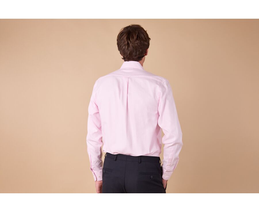 Chemise Texturé Homme - Rayures Rose Clair Et Blanc - SAVINO