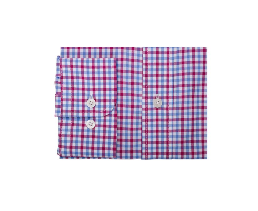 Chemise Homme coton carreaux blancs, bleue, rose   - CULLEN