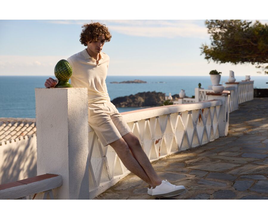 Pull homme col polo Ficelle - BRAVLIN