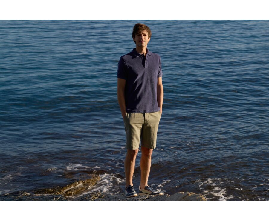 Polo homme Indigo - Finition lavée - ANDRIAN II