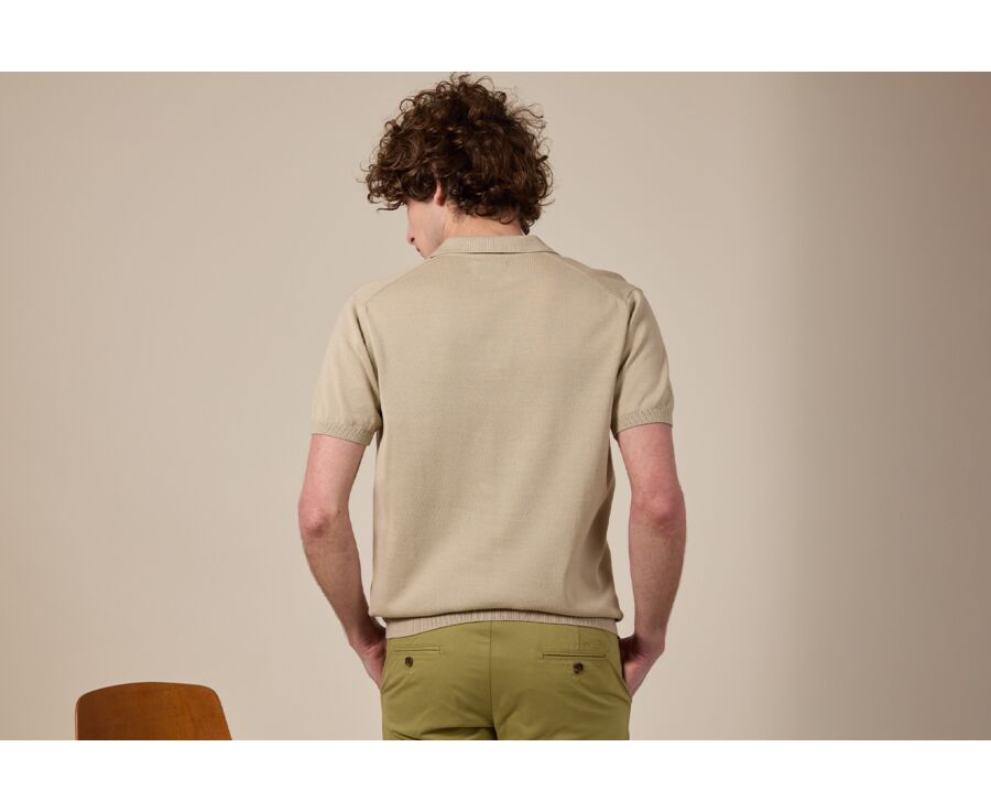 Polo habillé tricot homme sans boutons Ficelle - BRAVEN