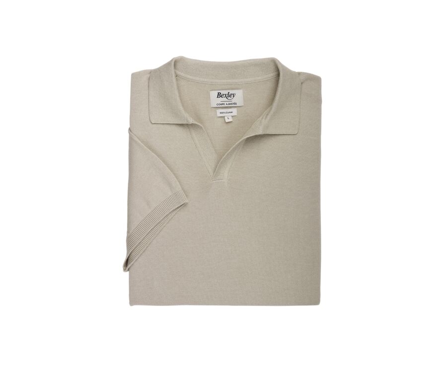 Polo habillé tricot homme sans boutons Ficelle - BRAVEN