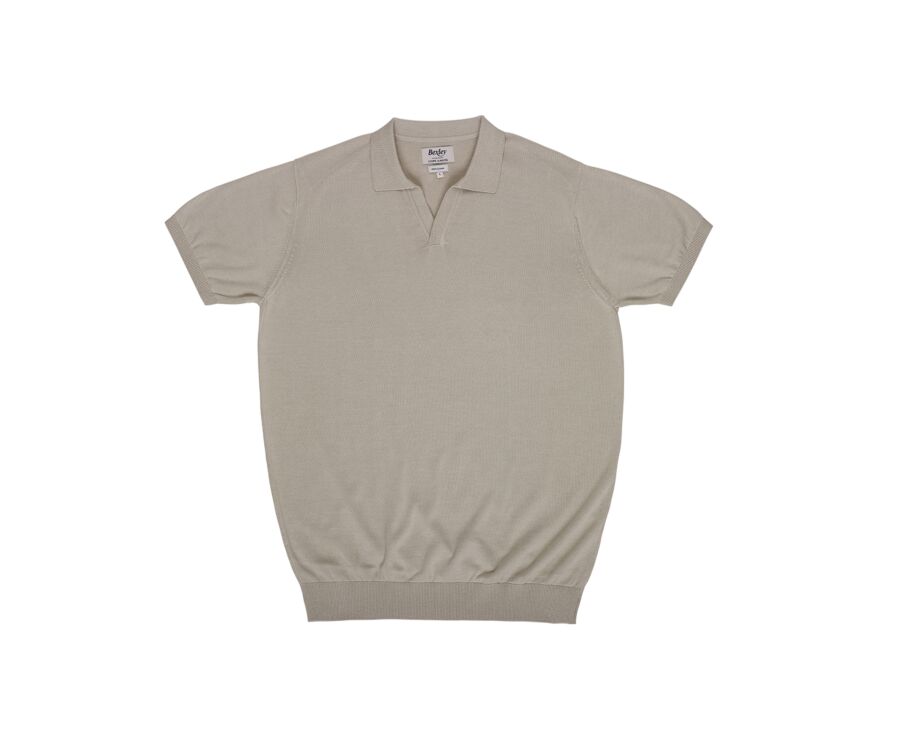 Polo habillé tricot homme sans boutons Ficelle - BRAVEN