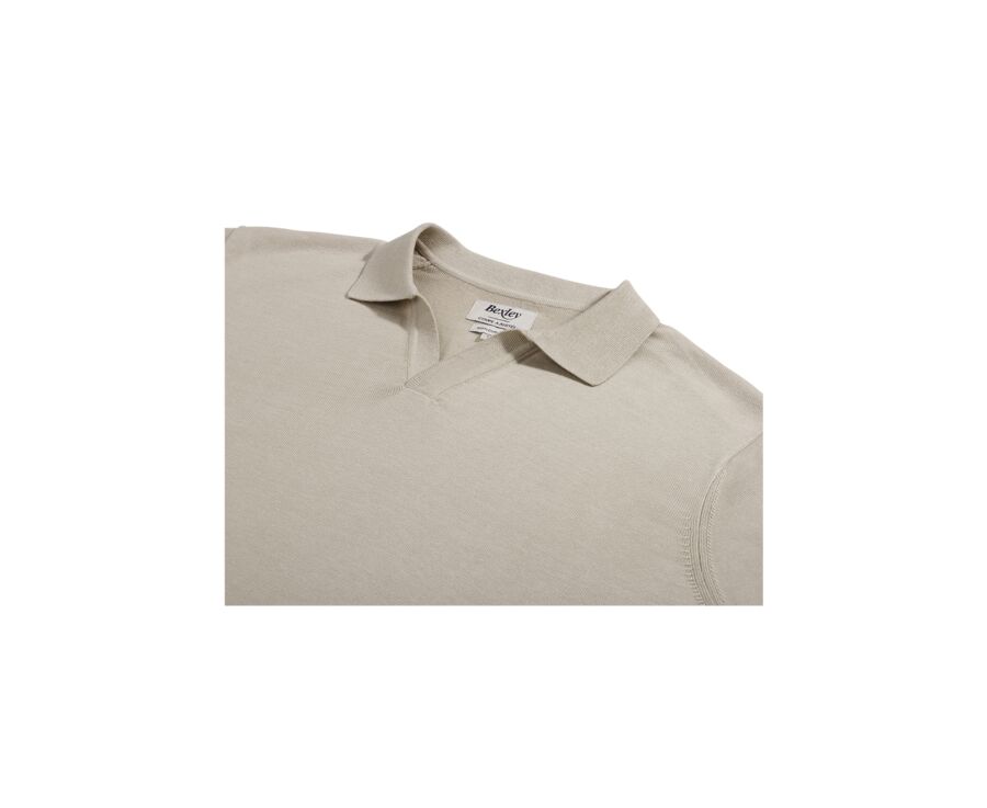 Polo habillé tricot homme sans boutons Ficelle - BRAVEN