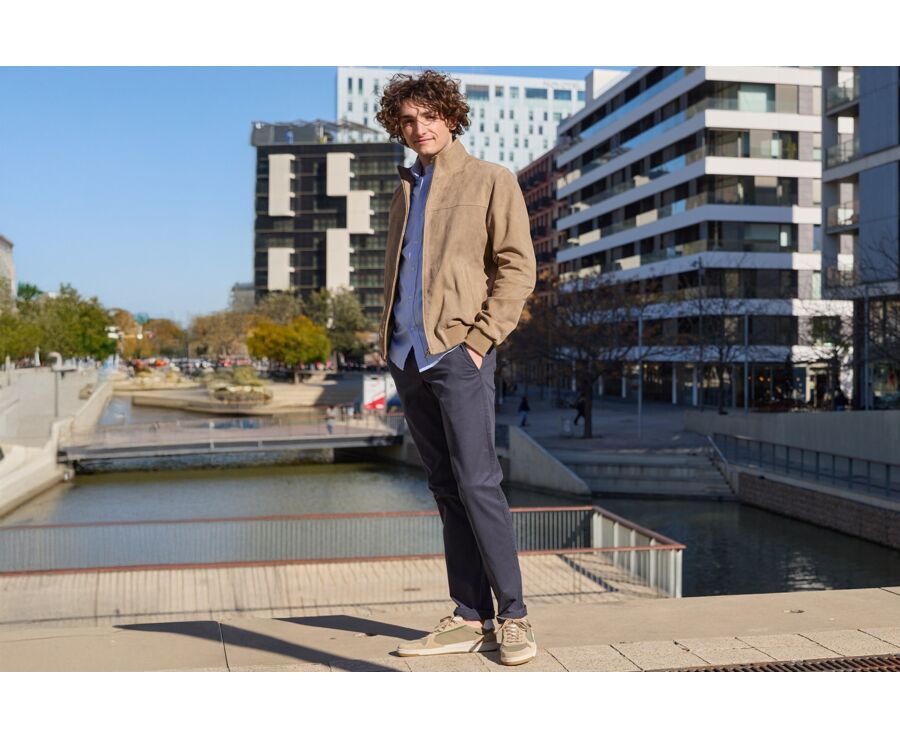 Blouson Velours Beige - 100% Cuir  - SEAVER