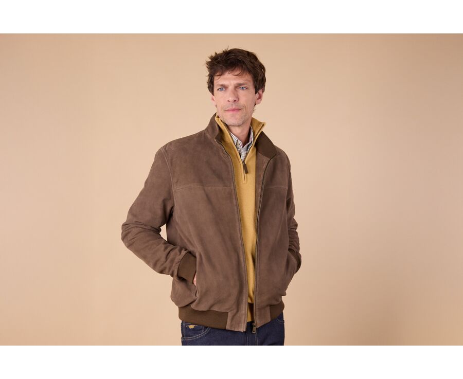 Blouson Velours Cacao - 100% Cuir  - SEAVER