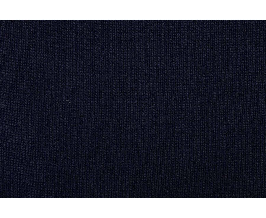 Pull tricot 100% coton Marine - Col Polo - BRAIDEN ML