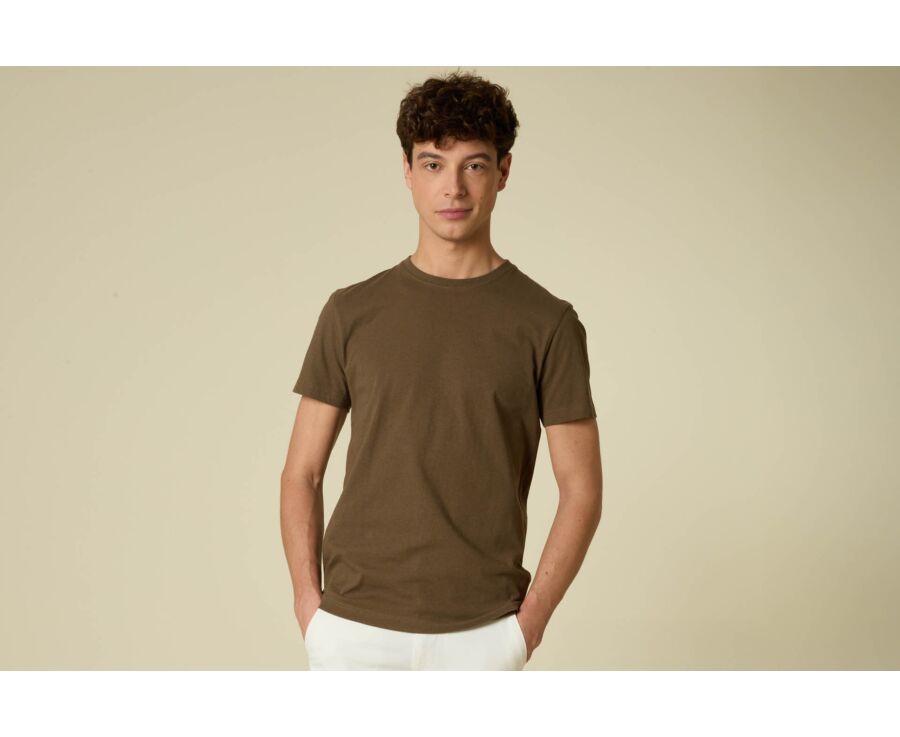 Tee-shirt Coton/Lin - Olive - ENIAS