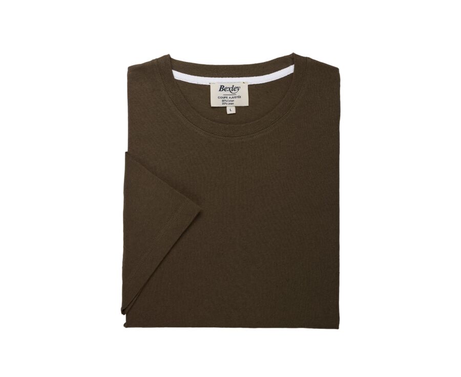 Tee-shirt Coton/Lin - Olive - ENIAS
