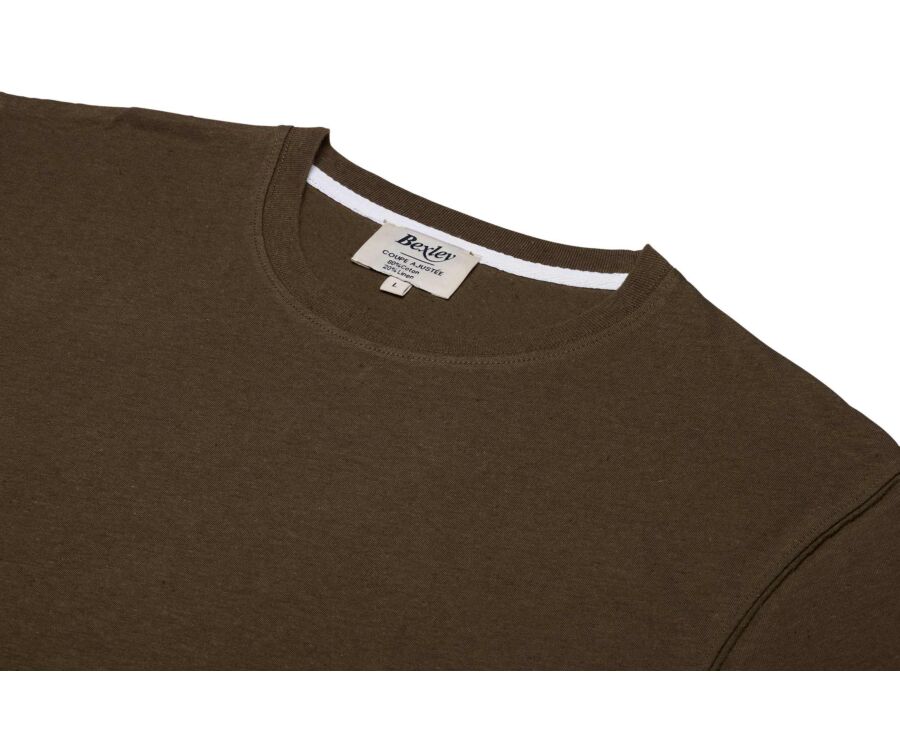 Tee-shirt Coton/Lin - Olive - ENIAS
