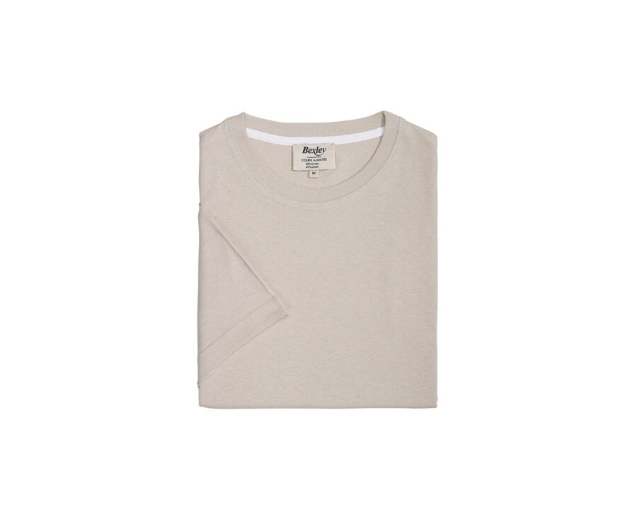Tee-shirt Coton/Lin Greige - ENIAS