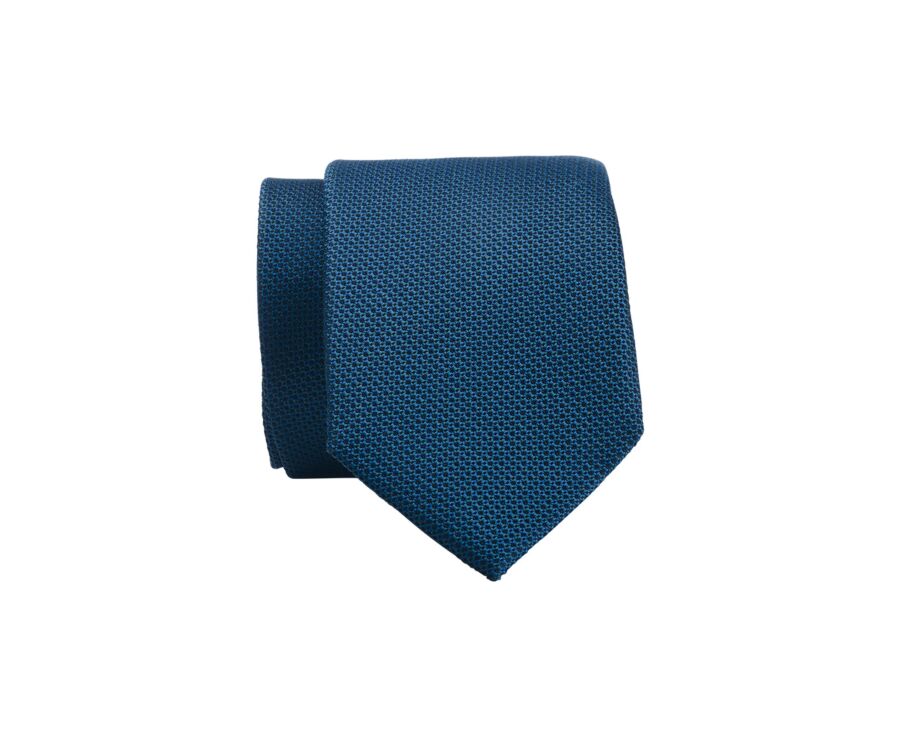 Cravate Soie Micro Motif Bleu Vert