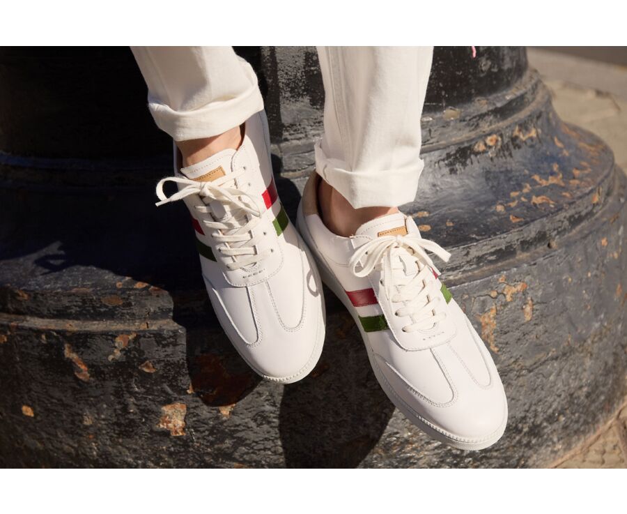 Sneakers homme Blanc Vert et Rouge - VERONA
