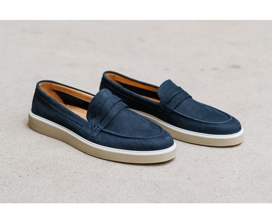 Mocassin homme Nubuck Marine - BOKEELA