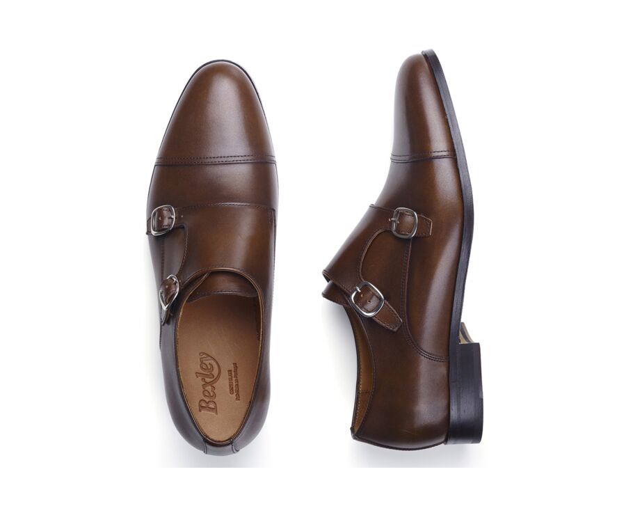 Chaussures homme Caramel Patiné - Double boucle - CHEWTON