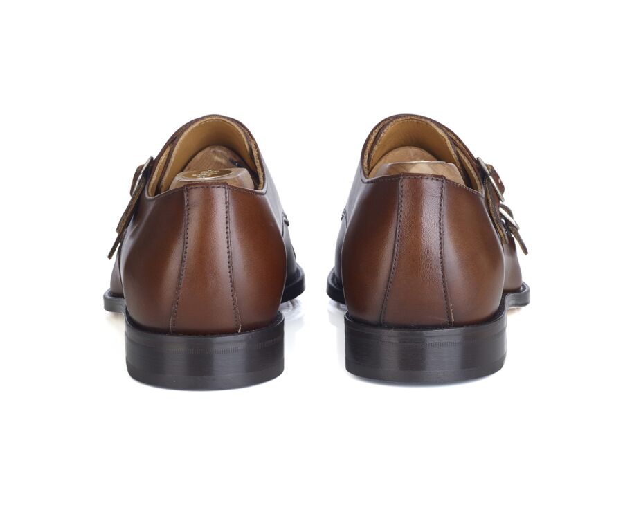 Chaussures pour homme Cognac Patiné - Double Boucle - LANGFORD