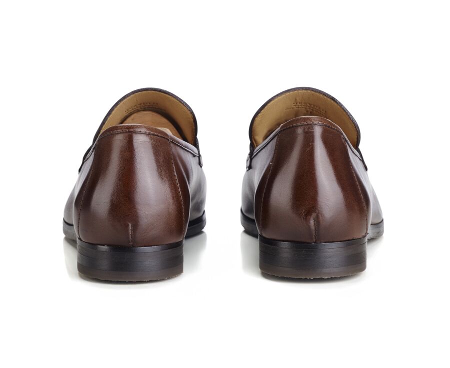 Mocassin homme Chocolat Patiné  - Semelle Gomme - DERVIO II GOMME