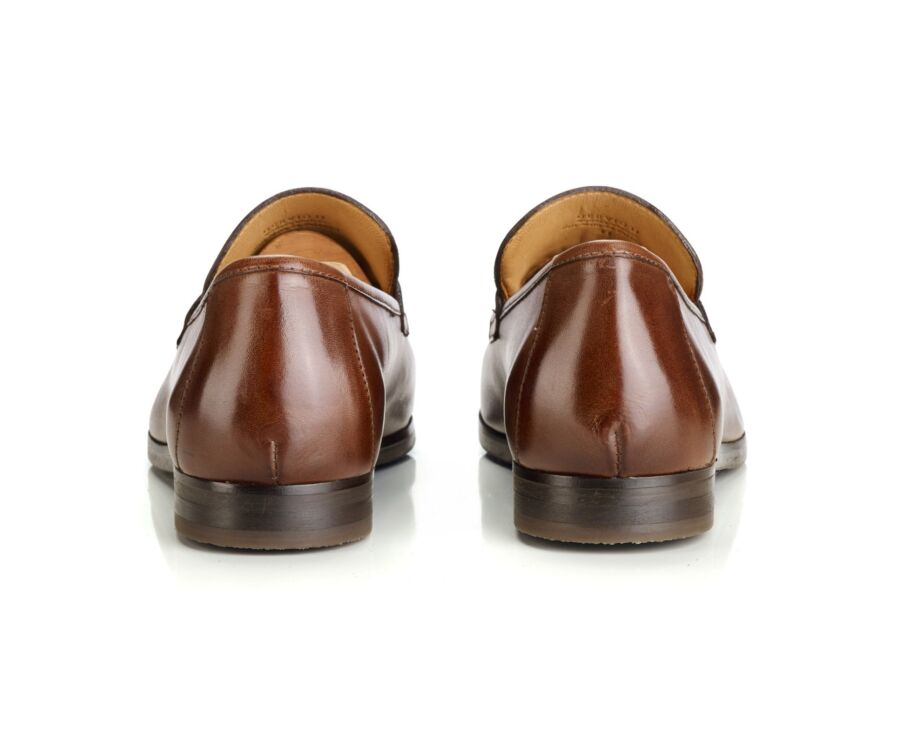Mocassin homme Chocolat Patiné  - Semelle Gomme - DERVIO II GOMME