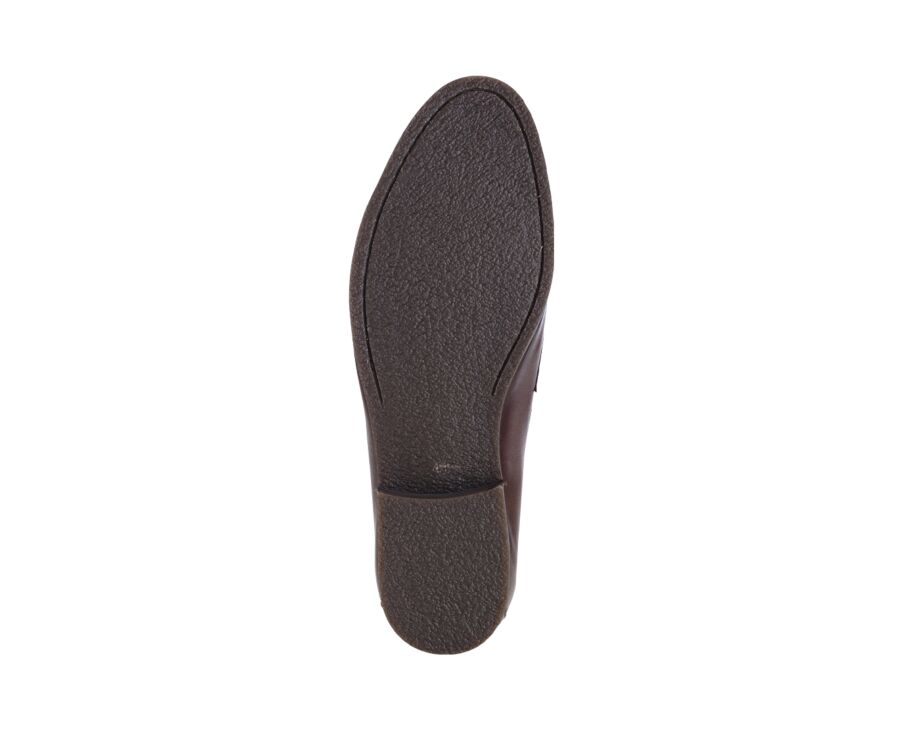 Mocassin homme Chocolat Patiné  - Semelle Gomme - DERVIO II GOMME
