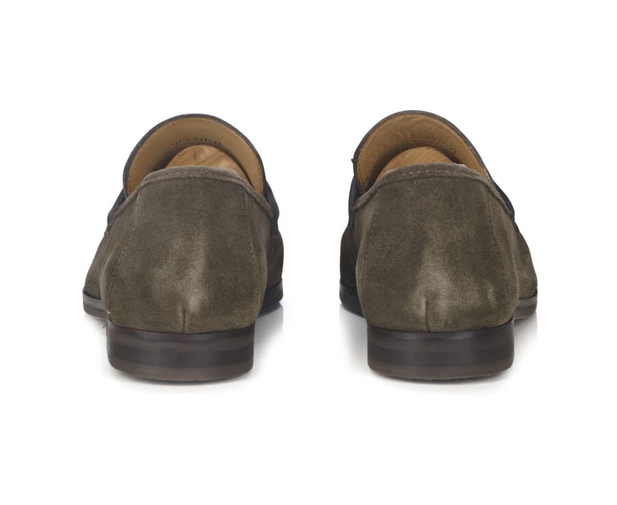 Mocassin homme Velours Kaki - Semelle Gomme - DERVIO II GOMME