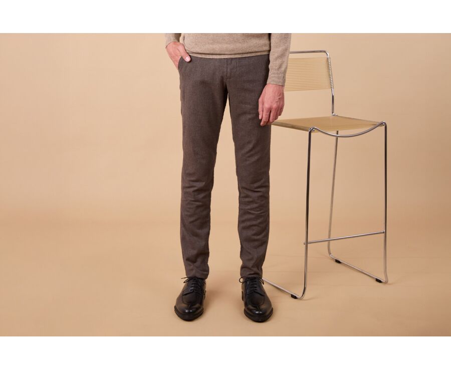 Pantalon Chino Homme - Chocolat Chiné - NEIL
