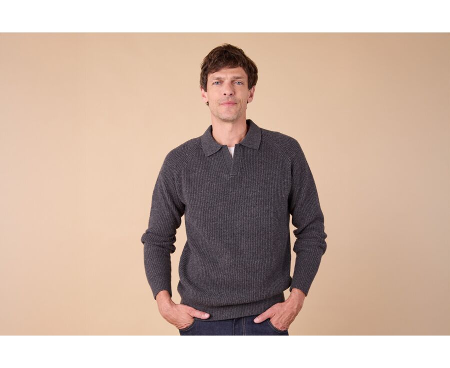 Pull Homme - Gris anthracite chiné - BRENNEN