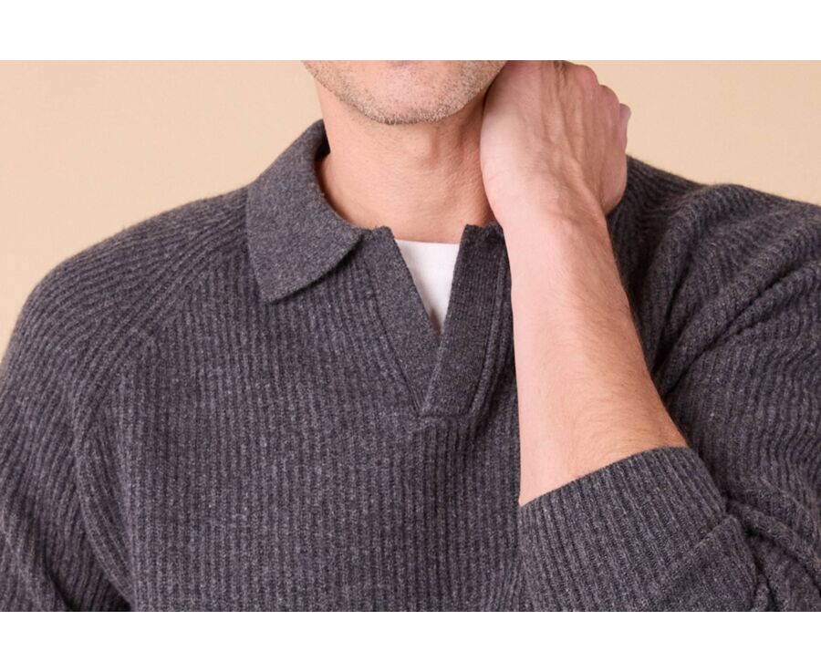 Pull Homme - Gris anthracite chiné - BRENNEN