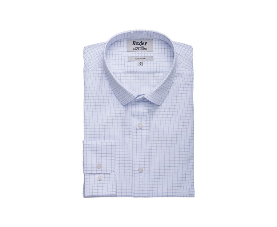 Chemise Twill homme - Carreaux Bleu Et Blanc - DORIMOND CLASSIC